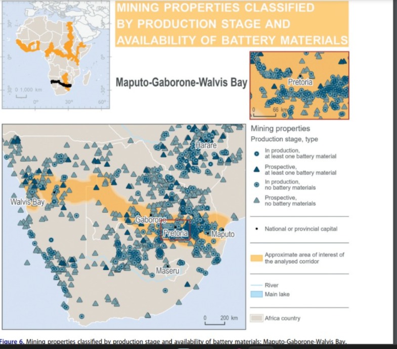 Mining properties and battery materials along Maputo–Gaborone–Walvis Bay