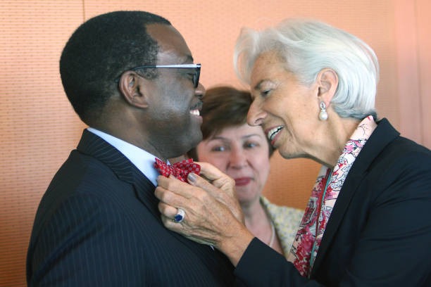 Christine Lagarde with Akinwumi Adesina, Kristalina Georgieva in the background